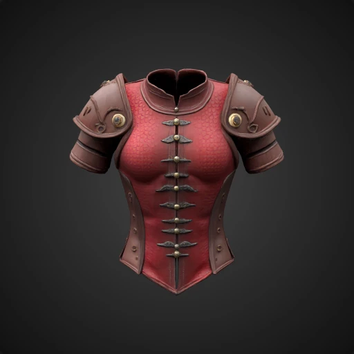 3D model preview of Brown Dragon Skin Female Leather Armor