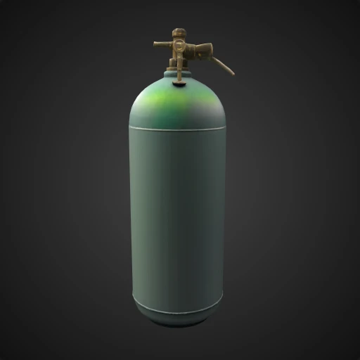 3D model preview of Green Vintage Oxygen Tank