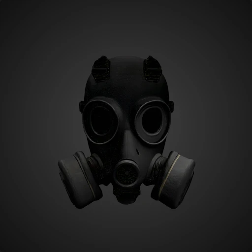 3D model preview of Black M50 Tactical Gas Mask