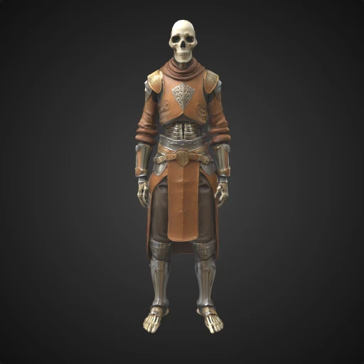 3D model preview of Skeleton Warrior in Leather Armor
