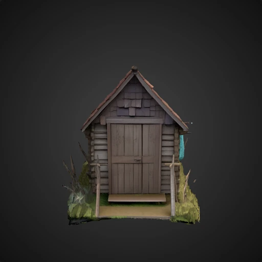 3D model preview of Rustic Shingled Fisherman's Hut