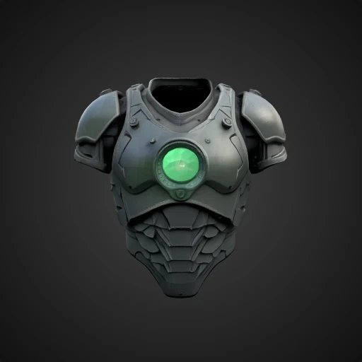 3D model preview of Futuristic Bio-Alloy Breastplate Armor