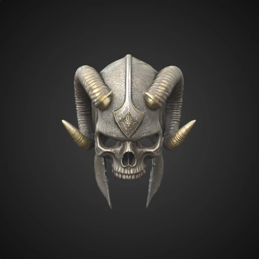 3D model preview of Iron Barbarian Skull Helmet