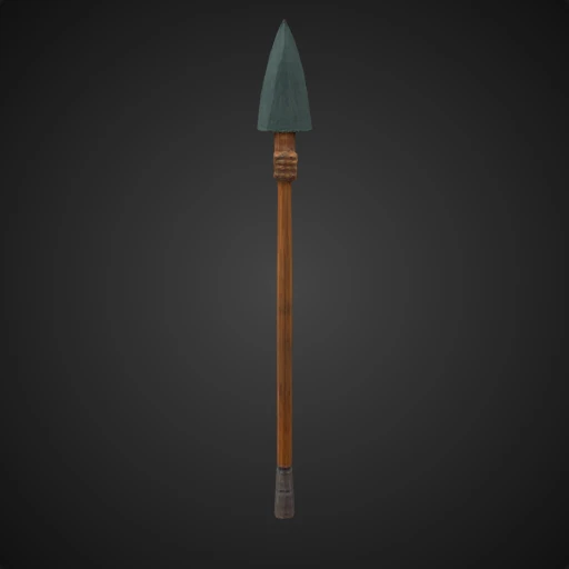 3D model preview of Rustic Flint-Tipped Wooden Spear
