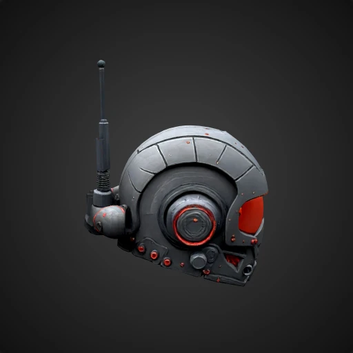 3D model preview of Cyberpunk Helmet with Antenna