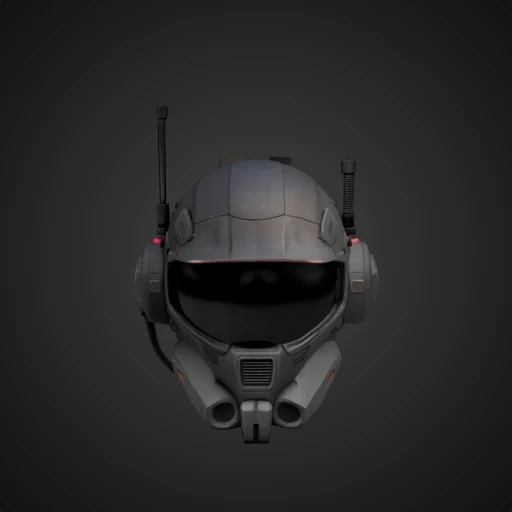 3D model preview of Cyberpunk Helmet with Comms System